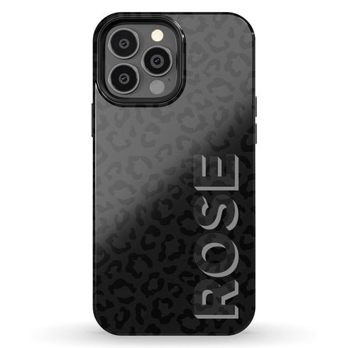 3D Custom Name Dark Leopard iPhone Case
